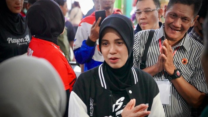 Istri Ganjar Pranowo, Siti Atikoh (Devi/detikcom)