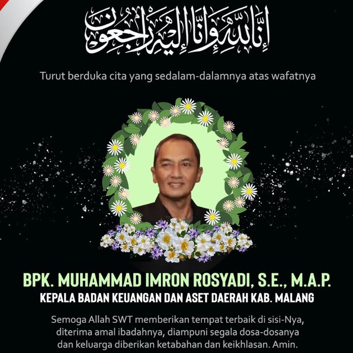 Kepala BKAD Pemkab Malang Imron Rosyadi meninggal dunia