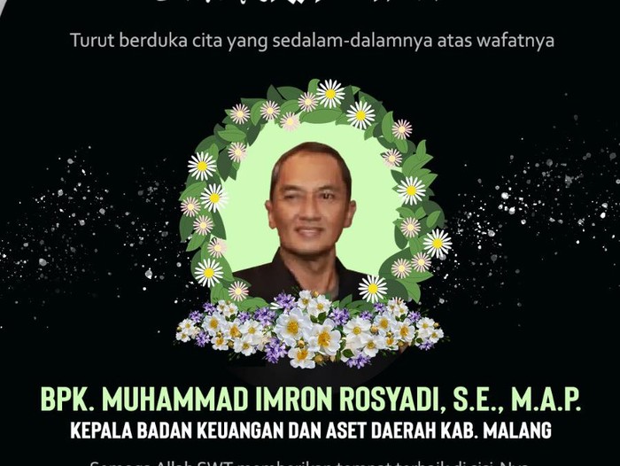 Kepala BKAD Pemkab Malang Imron Rosyadi meninggal dunia