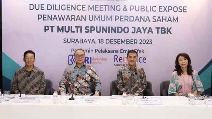 PT Multi Spunindo Jaya Tbk. berencana melakukan penawaran umum perdana saham (IPO). Mereka mematok harga penawaran Rp 250 - Rp 350/saham.
