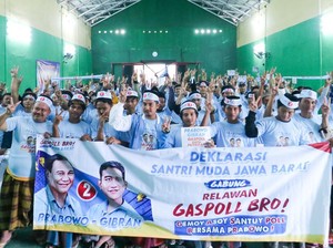 Ratusan Santri Muda Gabung Relawan Gaspoll Bro Jabar, Dukung Prabowo-Gibran