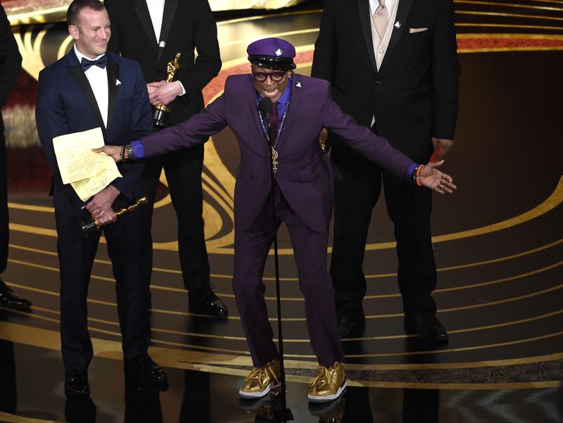 FILE -  Spike Lee accepts the award for best adapted screenplay for 