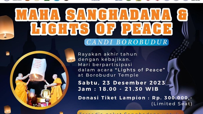 Flyer penerbangan lampion di Candi Borobudur pada akhir pekan, Sabtu (23/12/2023).