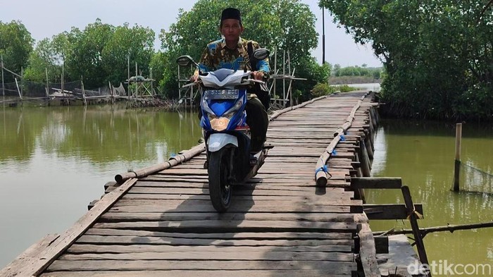 Jembatan Gendruwo di Desa Banjarsari, Kecamatan Sayung, Kabupaten Demak, Selasa (19/12/2023).