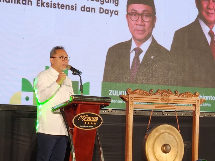 Menteri Perdagangan Zulkifli Hasan menghadiri Rapat Kerja Nasional (Rakernas) Asosiasi Pedagang Pasar Seluruh Indonesia (APPSI) di Semarang, Jateng.