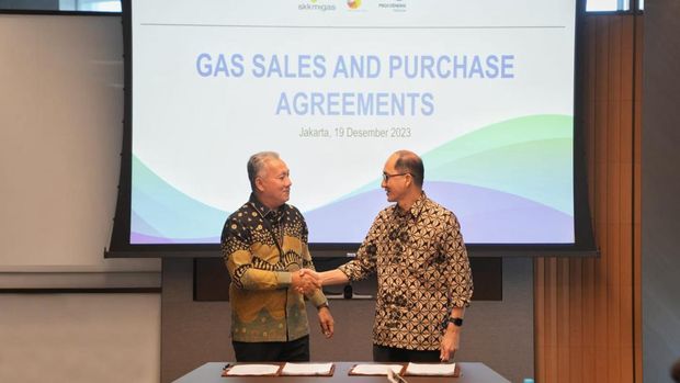 PT PGN Tbk (PGAS) menandatangani Perjanjian Jual Beli Gas (PJBG) dengan Medco E&P Grissik untuk gas dari Blok Corridor, Sumatera Selatan, Selasa (19/12/2023). (Dok. PT PGN Tbk (PGAS))