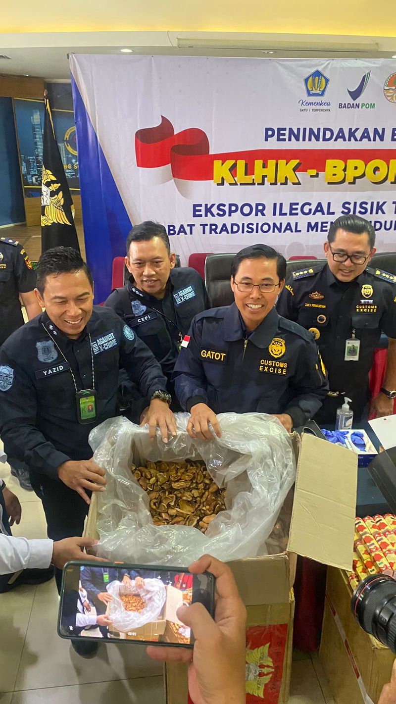 Bea Cukai Bandara Soekarno-Hatta menggagalkan ekspor ilegal sisik trenggiling ke Hong Kong dan Denmark.