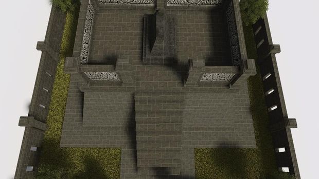 Desain makam Kyai Kromo Ijoyo di Padukuhan Ketingan, Tirtoadi, Mlati, Sleman, yang akan dipindahkan karena terdampak tol Jogja-Solo. Diunggah Rabu (20/12/2023).