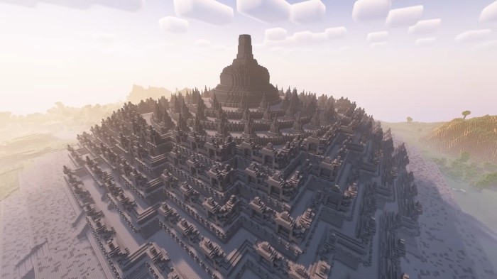 Gokil banget, seorang pria menghabiskan waktu hingga 100 jam bikin Candi Borobudur. Pria yang dimaksud dikenal sebagai Baww dan melakukannya di game Minecraft,