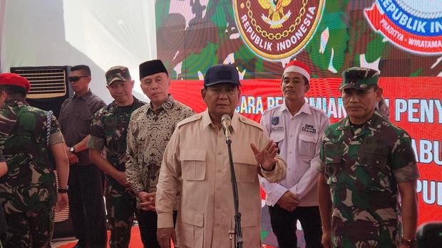 Menhan Prabowo Subianto di Kuningan, Jawa Barat (Jabar).