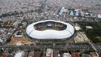 Foto udara Stadion Patriot Candrabhaga yang akan direnovasi, Selasa (19/12/2023).