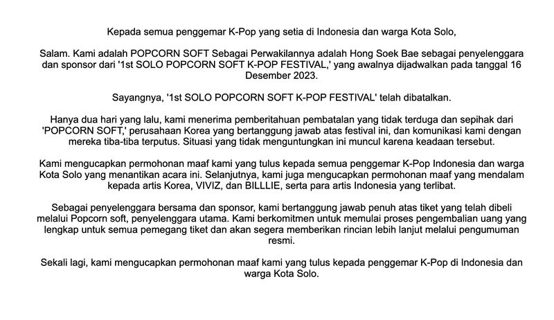 1st Solo Popcorn Soft K-Pop Festival