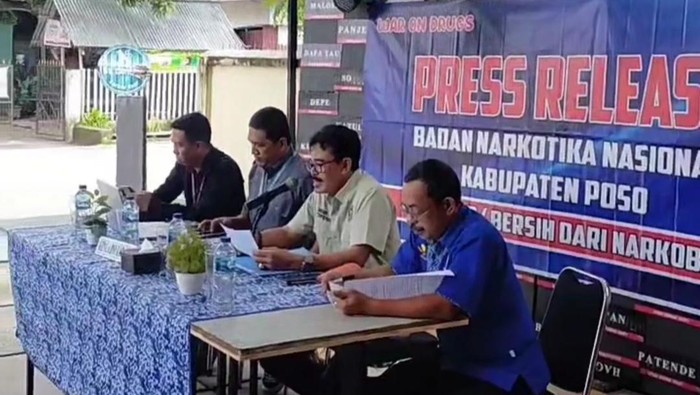 BNNK Poso menggelar press release akhir tahun.