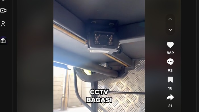 CCTV di bus PO Juragan 99 Trans
