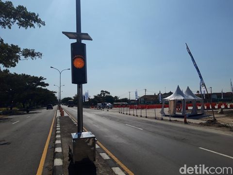 Exit Banyudono, Boyolali, pintu masuk ke jalur fungsional tol Jogja - Solo, Kamis (21/12/2023).