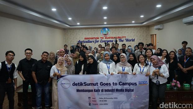 Mahasiswa yang mengikuti acara detikSumut Goes to Campus di UMSU. (Adhe Junaedy/detikSumut)