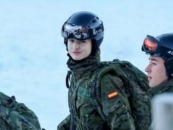 7 Foto Ratu Masa Depan Spanyol Latihan Militer di Tengah Pegunungan Salju