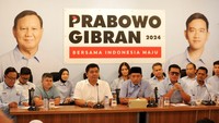 Ketua TKN Fanta Arief Rosyid Hasan menggelar jumpa pers di Media Center TKN Prabowo-Gibran, Kebayoran Baru, Jakarta, Kamis (21/12/2023).
