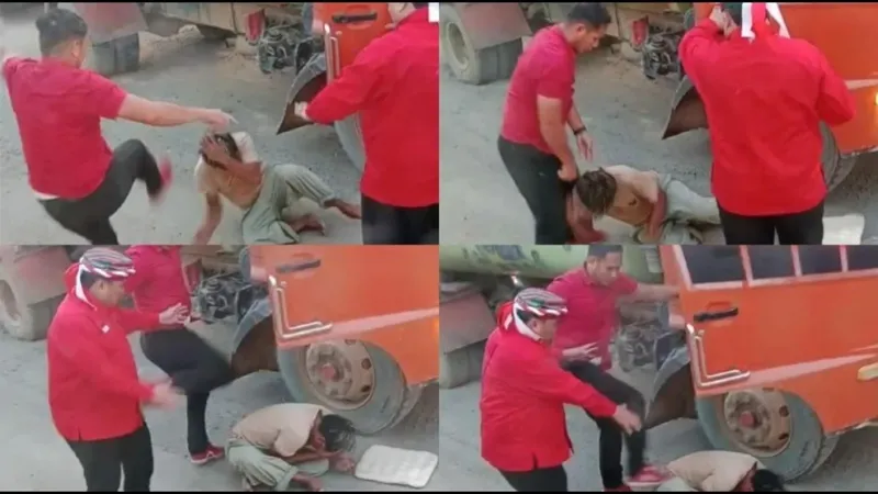 Viral pria diduga ajudan Bupati Kutai Barat aniaya sopir truk.