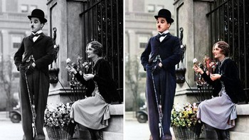 Charlie Chaplin dan Virginia Cherrill. Foto: Boredpanda
