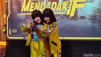 Punipun berada di tim Frost yang dipimpin Raffi Ahmad. Foto: (Panji Saputro/detikINET).