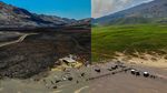 Before After Gunung Bromo, Terbakar-Menghijau