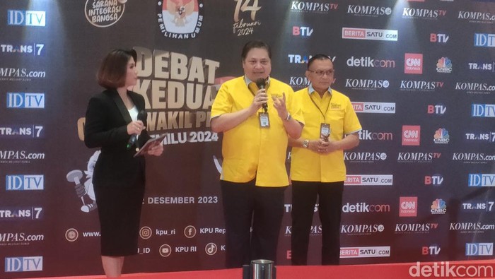 Ketum Parpol merapat ke JCC jelang debat cawapres. (Dwi/detikcom)