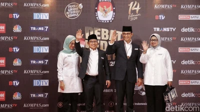 Lambaian Tangan Tiga Paslon Capres Cawapres