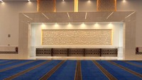 Masjid ini dibangun dengan material berkualitas tinggi. Selain itu banyak ornamen kayu serta ukiran Asmaul Husna yang dijadikan penghias masjid. Bila kita lihat dari foto yang dibagikan Presiden Jokowi, warna putih begitu dominan pada masjid ini.