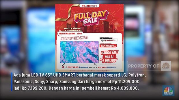 Program diskon besar-besaran hingga 50% + 20% hadir kembali di Transmart. Pesta diskon Transmart Full Day Sale digelar lagi Sabtu dan Minggu, 23 dan 24 Desember 2023. Diskon seharian Transmart dimulai sejak toko buka sampai pukul 22.00 di seluruh Transmart se-Indonesia.