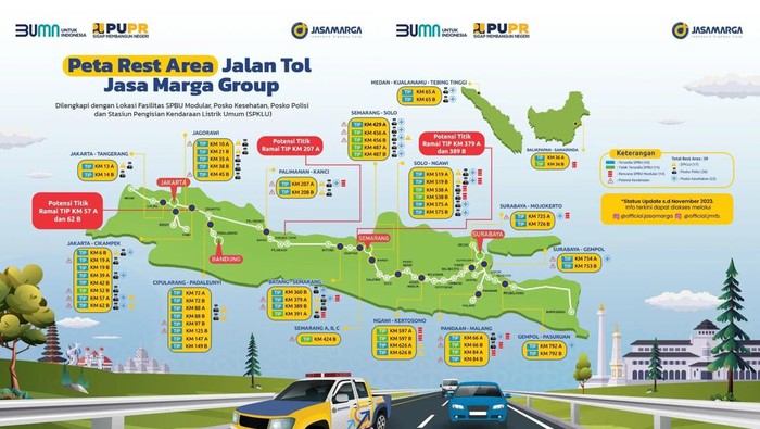Peta Rest Area Jalan Tol Trans Jawa