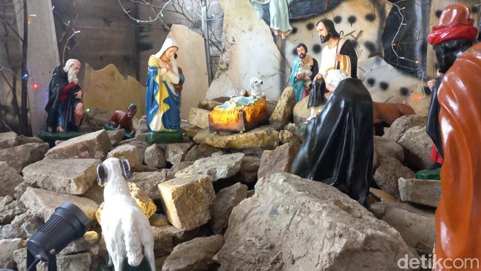 Dekorasi Natal Gereja Santo Thomas Lagan, Tanjung Jabung Timur, Jambi.