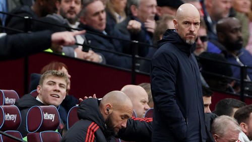 Soccer Football - Premier League - West Ham United v Manchester United - London Stadium, London, Britain - December 23, 2023  Manchester United manager Erik ten Hag REUTERS/Hannah Mckay NO USE WITH UNAUTHORIZED AUDIO, VIDEO, DATA, FIXTURE LISTS, CLUB/LEAGUE LOGOS OR LIVE SERVICES. ONLINE IN-MATCH USE LIMITED TO 45 IMAGES, NO VIDEO EMULATION. NO USE IN BETTING, GAMES OR SINGLE CLUB/LEAGUE/PLAYER PUBLICATIONS.