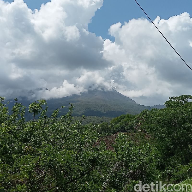 Gunung Lewotobi Laki-laki, Kabupaten Flores Timur, Nusa Tenggara Timur (NTT), erupsi, Sabtu (23/12/2023). (Arnoldus Yurgo Purab)