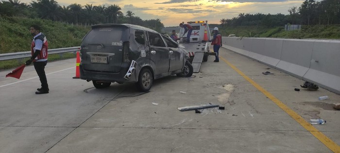 Kondisi saat kecelakaan (Dok Ditlantas Polda Riau)