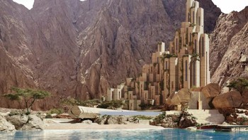 SirannaSiranna adalah salah satu destinasi terbaru dari NEOM, proyek mega kota masa depan di Arab Saudi. Siranna adalah tempat wisata eksklusif yang menggabungkan keindahan alam dan arsitektur yang menakjubkan. Siranna terdiri dari struktur berbentuk heksagonal yang menonjol dari tebing pantai Teluk Aqaba. Di dalamnya terdapat hotel mewah dengan 65 kamar dan 35 hunian pribadi. Siranna juga memiliki klub pantai, kolam renang, spa, restoran, dan fasilitas lainnya yang menawarkan kenyamanan dan kemewahan bagi para tamu.Siranna akan menggunakan energi matahari dan angin untuk memenuhi kebutuhan listriknya, serta mengolah air laut menjadi air tawar. Siranna juga bertujuan untuk melestarikan keanekaragaman hayati dan budaya lokal di kawasan tersebut. Siranna diharapkan dapat menarik wisatawan dari seluruh dunia yang mencari pengalaman unik dan berkesan. Foto: NEOM