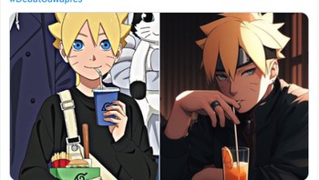 Gibran sebelum vs sesudah debat. Foto: Twitter