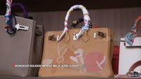 3 tas Hermes koleksi Aura Kasih. Soal tas mewah, Aura Kasih mengaku sudah ada yang dijual dan banyak yang dia dapat dari hadiah, Sebagian sudah aku jual. Ada hadiah ulang tahun, hadiah valentine. Foto: dok. Capture FYP Trans 7