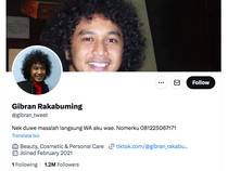 Gibran Ungkap Alasan Profil Medsos Pakai Foto Giring