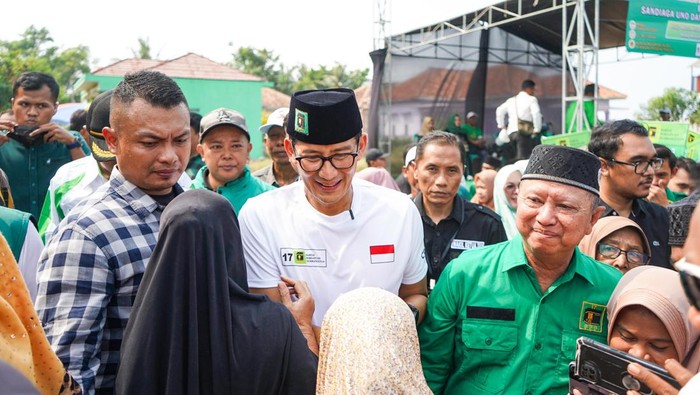 Sandiaga Uno saat kampanye di Tangerang, Banten (Bahtiar/detikcom)