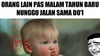 Sekarang sudah umur berapa ya bayi yang satu ini? Foto: Facebook/memeandragecomicindonesia  