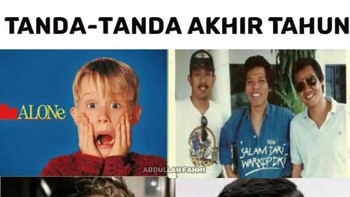 Tanda tahun baru segera datang adalah kehadiran film-film ini disiaran televisi. Foto: Instagram/rumah_shitmeme.id