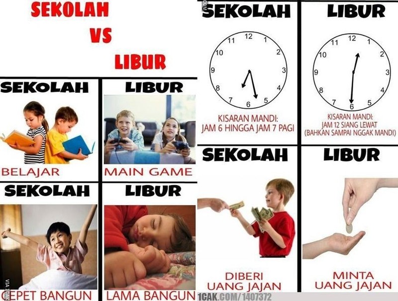 Libur sekolah selalu jadi momen yang ditunggu pelajar. Lihat meme berikut jadi bikin nostalgia ke momen tersebut.