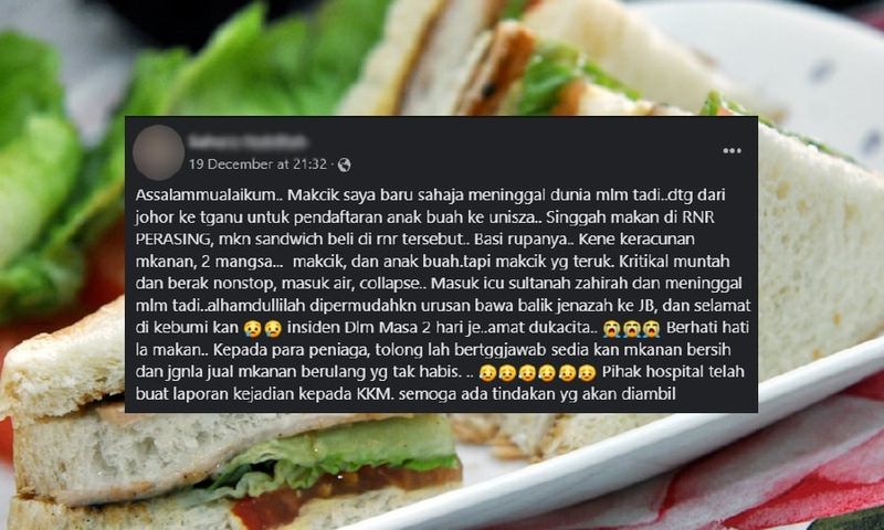Ngeri! Pelanggan Ini Keracunan Sandwich hingga Tewas