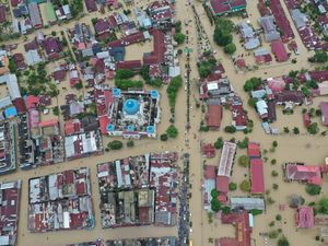 Foto Udara Banjir di Aceh Utara