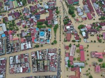 Foto Udara Banjir di Aceh Utara