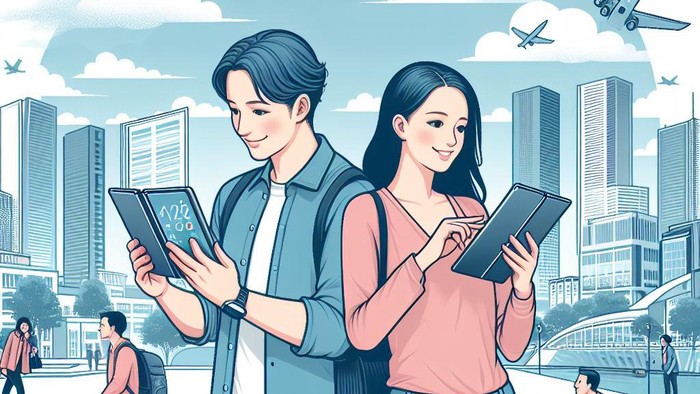 Ilustrasi Ponsel Layar Lipat