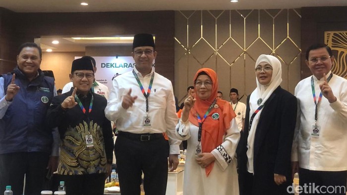 Keluarga Besar HMI Deklarasikan Dukungan ke Pasangan Anies Baswedan dan Muhaimin Iskandar atau Cak Imin. (Kurniawan Fadilah/detikcom)