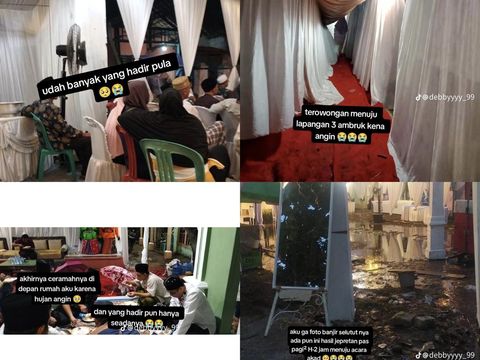 Lika-liku menuju halal, lokasi acara pernikahan hancur karena diterjang banjir di Karawang. Kisahnya langsung viral di TikTok