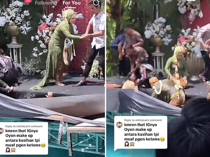 Panggung di acara pernikahan mendadak roboh viral di TikTok